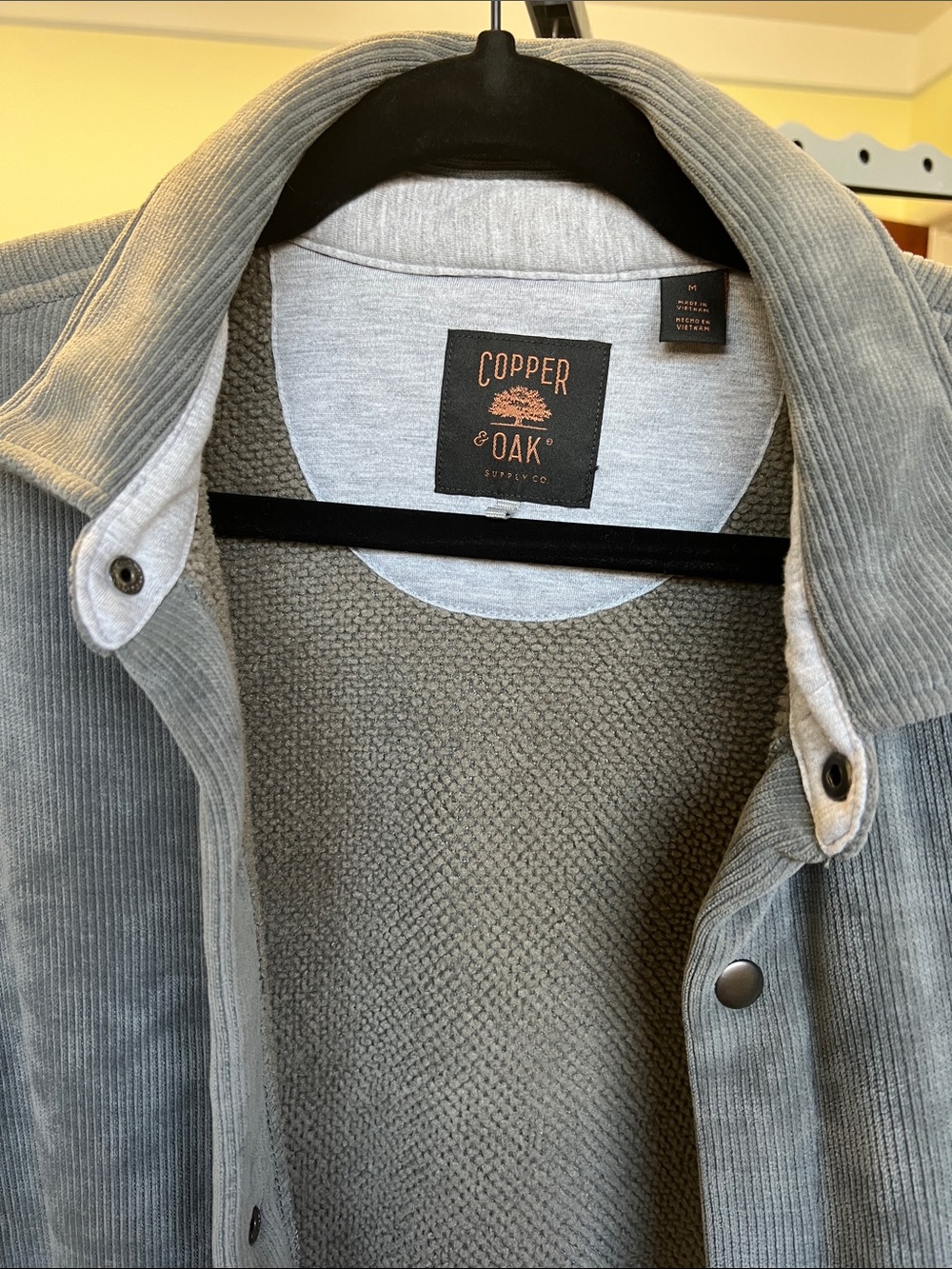 Copper Oak Men's Slate Gray Corduroy Snap-Front Jacket Medium - Picture 6 of 10